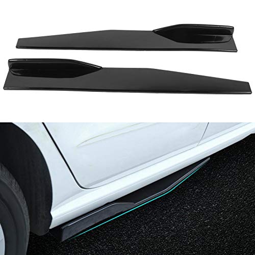 2pcs Universal Car Side Faldón Extensiones Faldas Laterales Rocker Extension Panel Splitter Lip Wing Difusor 74.5cm Negro Brillante