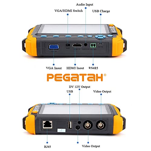 5 Inch CCTV Tester Monitor for TVI AHD CVI Analog Camera, VGA / HDMI input DC12 V Output, Security Camera Tester