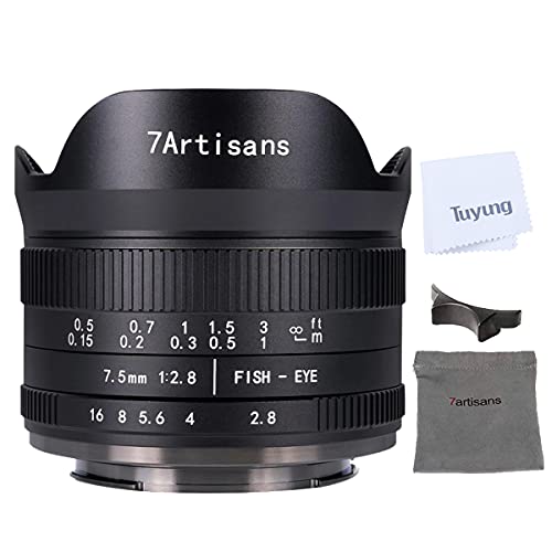 7artisans 7,5 mm F2.8 Manual Lente de ojo de pez para Panasonic Olympus Micro cuatro tercios MFT M4/3 Cámaras con tapa de objetivo