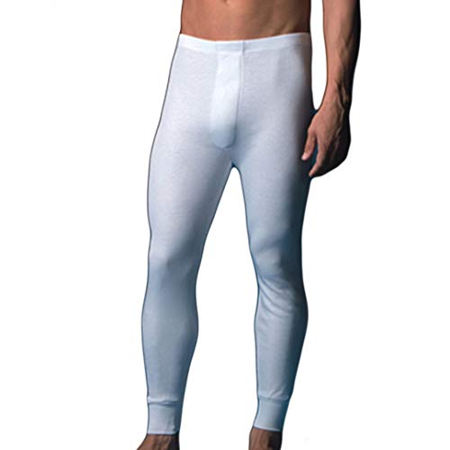 ABANDERADO Termal Fibra Invierno Calzón Largo, Pantalones termicos para Hombre, Blanco, L