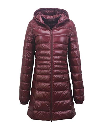 Abrigo De Plumas Mujer Ultralight Largo Plumón Chaqueta Plumifero Abrigos Cazadoras con Capucha