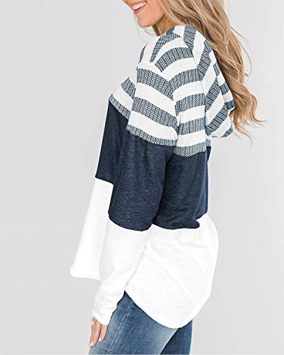 ABYOVRT Mujer Sudadera con Capucha Manga Larga Jerséis Sueltos Sudadera con Estampado la Camiseta Otoño Invierno Mujer Chándal,Z Blanco,S