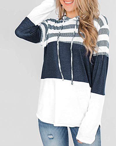 ABYOVRT Mujer Sudadera con Capucha Manga Larga Jerséis Sueltos Sudadera con Estampado la Camiseta Otoño Invierno Mujer Chándal,Z Blanco,XL