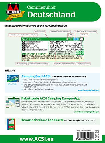 ACSI Campingführer Deutschland 2022: + Benelux-Dänemark-Österreich-Schweiz. Inkl. ACSI CampingCard Ermässigungskarte und ACSI Camping Europa-App Rabattcode