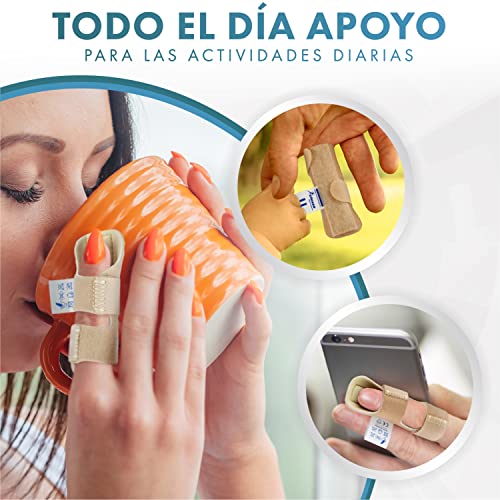 Actesso Férula de Neopreno para Dedos - Sujeción para Lesiones de Dedos en Gatillo, Dedos en Martillo y para Dolores Articulares (Beige)