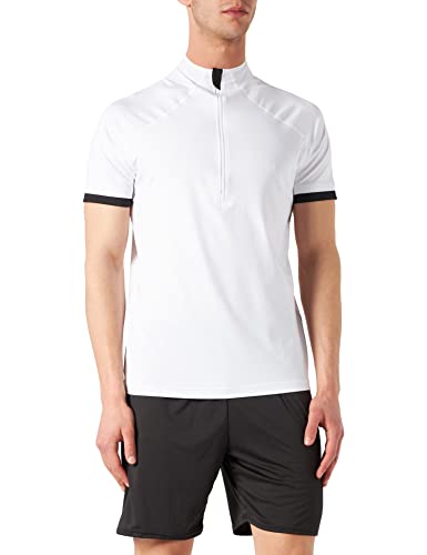 Activewear Camiseta Ciclismo de Manga Corta Hombre, Blanco (White/Black), Medium