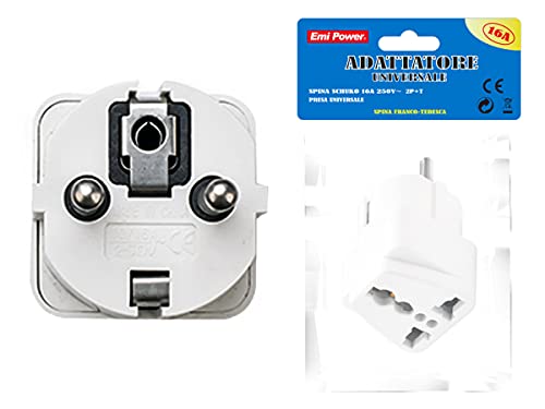 Adaptador de Viaje Universal de 2 Piezas, Enchufe Schuko de 16A a Reino Unido, EE. UU., Convertidor de Enchufe CN AUS, Adaptador de Europa Italia a Schuko