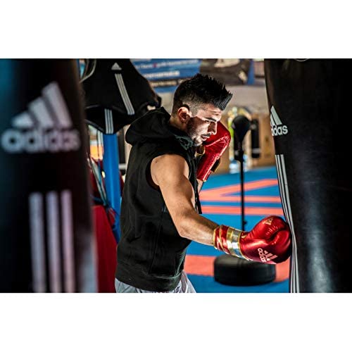 adidas Adi-Speed 500 Pro - Guantes de boxeo para boxeo, kickboxing y Sparring (cierre de cordones, 16 onzas), color rojo/blanco/verde