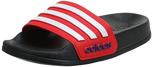 adidas Adilette Shower, Slide Sandal, Core Black/Cloud White/Vivid Red, 31 EU