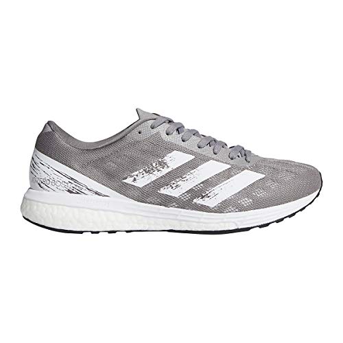 adidas Adizero Boston 9 Shoe - Men's Running Grey/White/Silver Metallic