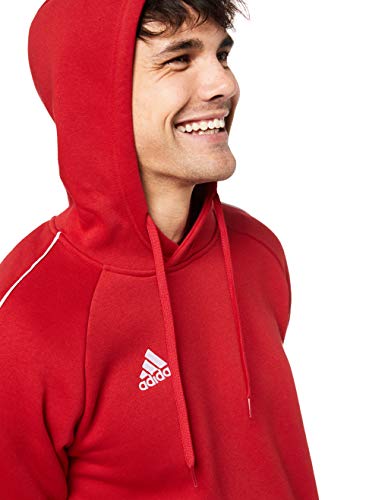 Adidas CORE18 Hoody Sudadera con Capucha, Hombre, Rojo (Rojo/Blanco), XS