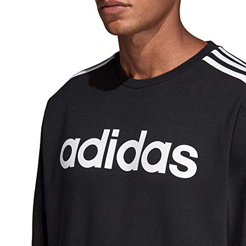 adidas E 3S Crew FL Sweatshirt, Hombre, Black/ White, S