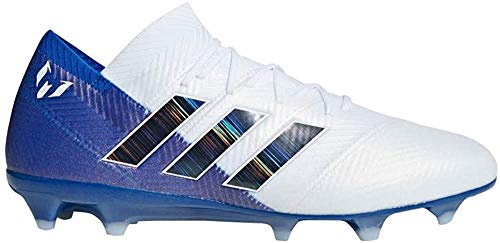 Adidas Nemeziz Messi 18.3 FG J, Botas de fútbol Unisex niño, Blanco (Ftwbla/Negbás/Fooblu 001), 33 EU