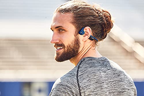 AfterShokz Trekz Air, Auriculares de Conducción Ósea Inalámbricos Bluetooth con Micrófono Resistentes al Sudor para el Deporte, Gris Pizarra