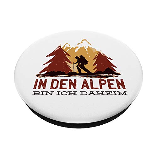 Alpen Alpenliebe Montañismo, Hiking, Senderismo en casa en los Alpes PopSockets PopGrip Intercambiable