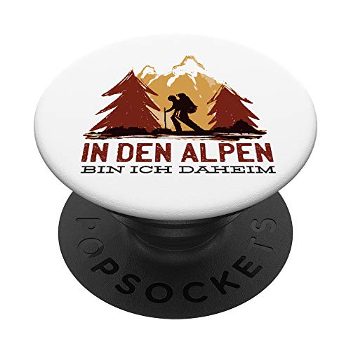 Alpen Alpenliebe Montañismo, Hiking, Senderismo en casa en los Alpes PopSockets PopGrip Intercambiable