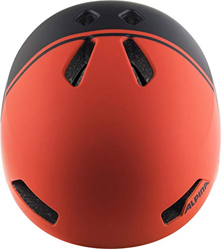 Alpina Hackney Casco de Ciclismo, Unisex-Youth, Charcoal-Red Matt, 51-56