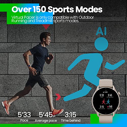 Amazfit GTR 3 Smartwatch Pantalla AMOLED de 1.39" Reloj Inteligente Fitness GPS 150 +Modos Deportivos 21 días de duración de la batería Monitoreo de Salud Alexa Integrado Zepp OS Sistema 5ATM Negro