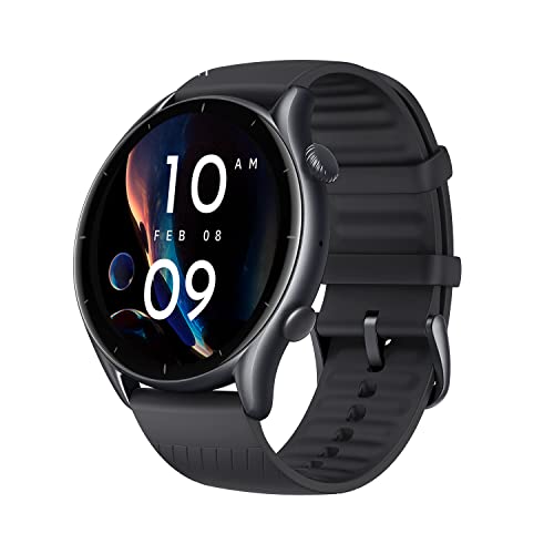 Amazfit GTR 3 Smartwatch Pantalla AMOLED de 1.39" Reloj Inteligente Fitness GPS 150 +Modos Deportivos 21 días de duración de la batería Monitoreo de Salud Alexa Integrado Zepp OS Sistema 5ATM Negro