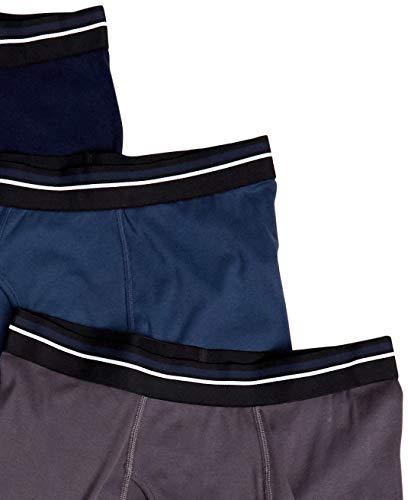 Amazon Essentials 5-Pack Tag-Free Boxer Briefs, Azul (Charcoal Blue/Dark Navy), Medium