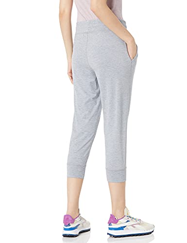 Amazon Essentials Brushed Tech Stretch Crop Jogger Pant pants, Grey Spacedye, US M (EU M - L)