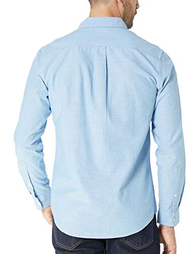 Amazon Essentials - Camisa de cambray con manga larga y corte entallado para hombre, Azul claro, US L (EU L)