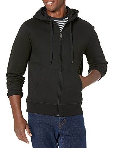 Amazon Essentials Full-Zip Hooded Fleece Sweatshirt Sudadera, Negro (Black), X-Large