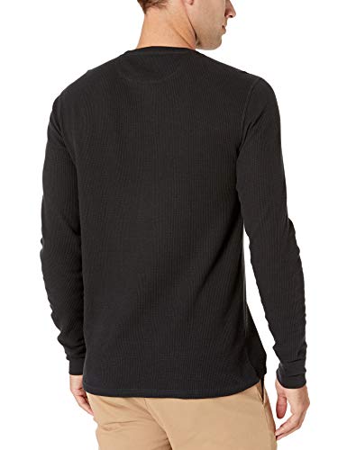 Amazon Essentials Slim-Fit Long-Sleeve Waffle Henley Shirts, Negro, US S (EU S)