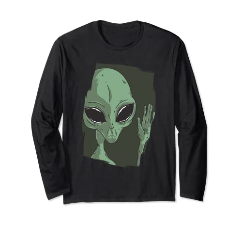 Amistoso Extraterrestre Verde Gris Alien ET Manga Larga