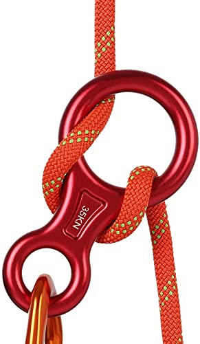 ANCLLO 35KN Figura 8 Descender Rescue Figure 8 Rappelling Gear Belay Device Aviación Placa de Aparejo de Aluminio para Escalada Belaying y Rappel Equipos-Red