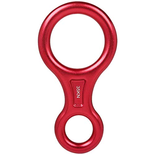 ANCLLO 35KN Figura 8 Descender Rescue Figure 8 Rappelling Gear Belay Device Aviación Placa de Aparejo de Aluminio para Escalada Belaying y Rappel Equipos-Red