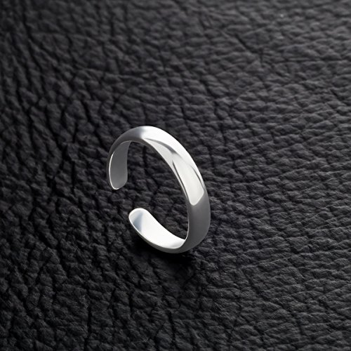 Anillo de Dedo de Pie, Plata, 925, tamaño ajustable, 3mm, Modelo 8