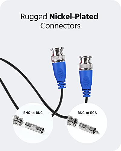 ANNKE Cable de alimentación de CC de video de 30 m / 100 pies HD / AHD / TVI, cables de alimentación de video todo en uno, cables de cámara de vigilancia de extensión BNC para instalación de sistema DVR de seguridad CCTV (negro)