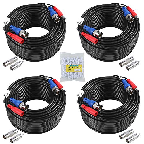 ANNKE Cable de alimentación de CC de video de 30 m / 100 pies HD / AHD / TVI, cables de alimentación de video todo en uno, cables de cámara de vigilancia de extensión BNC para instalación de sistema DVR de seguridad CCTV (negro)