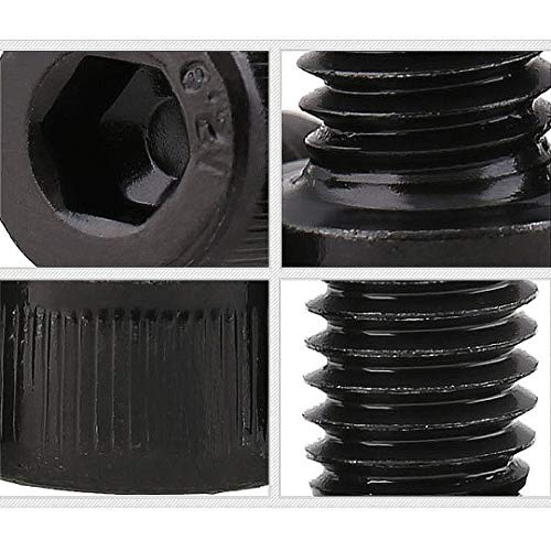 ANSIEDIO M12 Tornillos Allen Negro Tornillos de Cabeza Hexagonal Interior de Acero Carbono Hex Socket Cap Tornillos de Alta Resistencia - M12×40mm,5 pcs