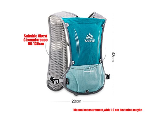 AONIJIE 5L multifunción Mochilas de hidratación, Ideal para Deportes al Aire Libre Acampadas Ciclismo Carreras Alpinismo o Senderismo (Azul claro)