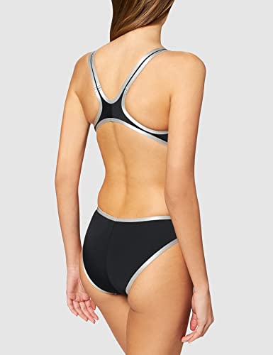 Arena W Piece Bañador Deportivo Mujer One Biglogo, Black-Silver, 36