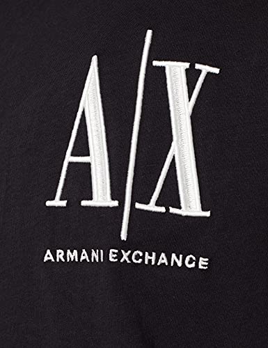 Armani Exchange Front Embroidered Logo Camiseta, Azul Marino, XS para Hombre