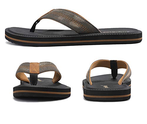 ARRIGO BELLO Chanclas Hombre Flip Flops Playa Piscina Verano Ducha Antideslizante Cómodo Interior y Exterior Sandalias Talla 41-46 (Negro, Numeric_44)