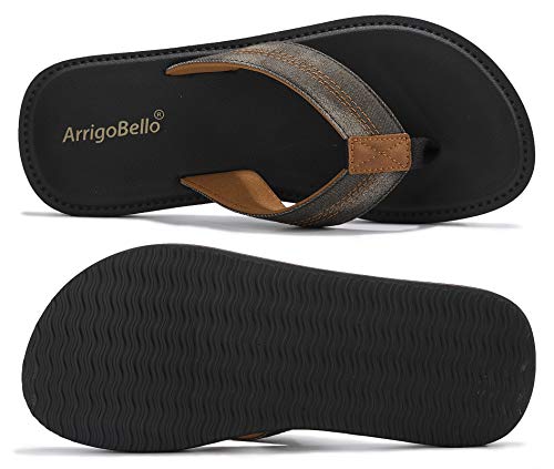 ARRIGO BELLO Chanclas Hombre Flip Flops Playa Piscina Verano Ducha Antideslizante Cómodo Interior y Exterior Sandalias Talla 41-46 (Negro, Numeric_44)