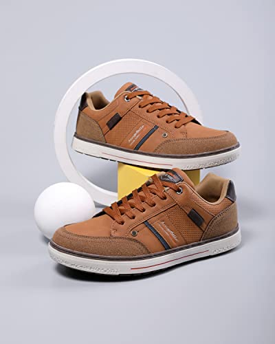 ARRIGO BELLO Hombre Zapatos Vestir Casual Zapatillas Deportivas Transpirables Sneaker Caminar Correr Cómodo Casuales Moda Negocio Talla 41-46(W Marrón, Numeric_42)