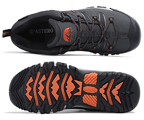 ASTERO Zapatillas Trekking Hombre Zapatos Senderismo Transpirable Bajos Botas de Montaña Antideslizantes AL Aire Libre Sneakers Apto Todas Estaciones Tamaño 41-46(Gris Oscuro, Numeric 44)