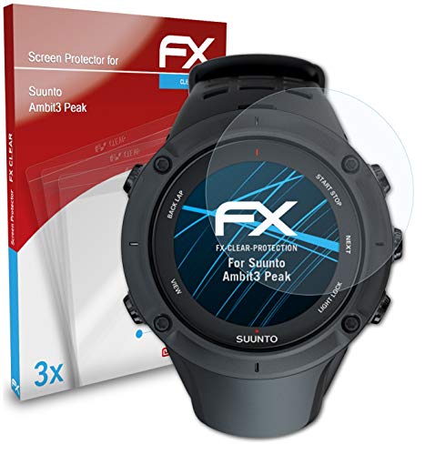 atFoliX Lámina Protectora de Pantalla Compatible con Suunto Ambit3 Peak Película Protectora, Ultra Transparente FX Lámina Protectora (3X)