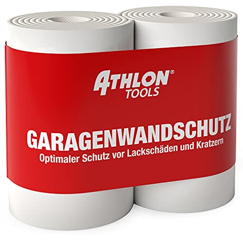 ATHLON TOOLS 2X FlexProtect Protectores para Pared de Garaje, Cada uno de 2 m de Largo, Protector extragrueso del Borde de Puertas, autoadherente, Impermeable