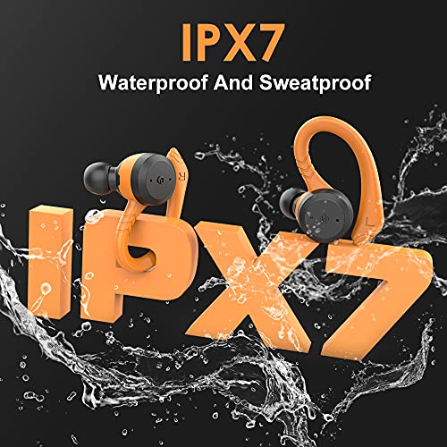 Auriculares Inalámbricos Deportivos, Auriculares Bluetooth 5.1 Estéreo con Micrófono, Cascos Inalambricos IPX7 Impermeable, Cancelación de Ruido In Ear Auriculares con Carga Rápida USB-C, para Correr