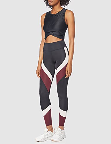 Aurique Leggings deportivos para Mujer, Negro (Black/Port Royale/Blush), S