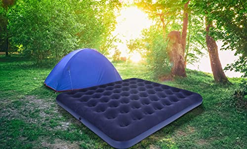 Avenli Colchón de aire para camping para 2 personas 203x183x22 cm Colchón inflable Cama de aire Azul