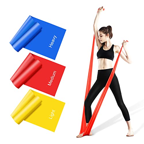 Bandas elásticas de fitness (3 unidades),bandas de ejercicio de 1,5 m con 3 niveles de resistencia,bandas elásticas para ejercicios de yoga,pilates,entrenamiento de fuerza y flexibilidad,estiramiento