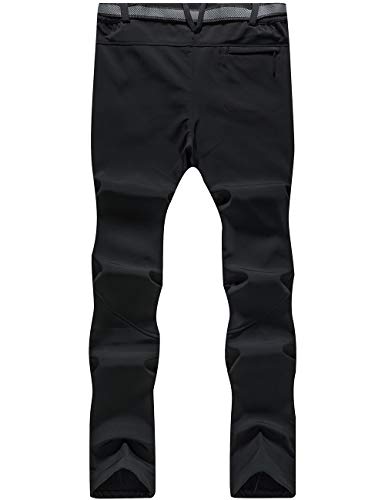 BenBoy Pantalones de Nieve Montaña Mujer Impermeables Invierno Calentar Pantalones Trekking Escalada Senderismo Esquiar Softshell,KZ3329W-Black3-S