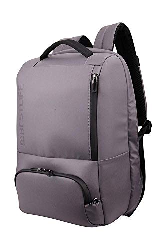 Bestlife Mochila Antirrobo de la Serie Neoton. Capacidad de 23 litros. Compartimento para portátil de 16" y tablet. Dispone de cargador USB. Color Gris